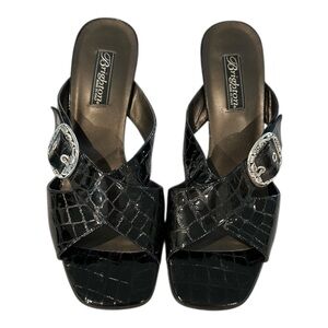 Brighton "Trendy" Women's Kitten Heel Crocodile Pattern Pattern Leather 9.5 M